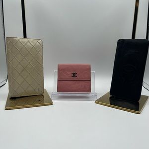 Authentic Chanel bundle of two wallets Please note!! The ivory and pink only!